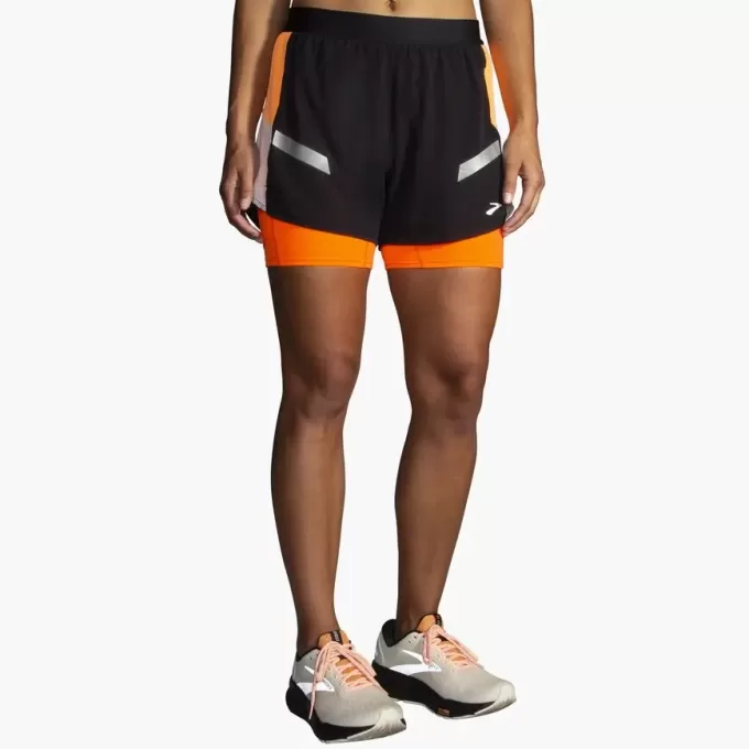 Pantalón corto 2 en 1 Run Visible 4″ 2.0 de Brooks