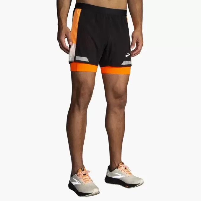 Pantalón corto 2 en 1 Run Visible 5″ 2.0 para hombre de Brooks